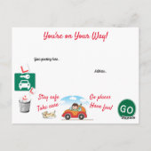 Carte Postale Comic a réussi votre test de conduite personnalisé (Dos)