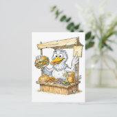 Carte Postale Comic Bird at Fish Stand (Debout devant)