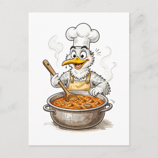 Carte Postale Comic Bird Cooking Labskaus (Devant)