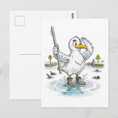 Carte Postale Comic Bird Jauge de crue Devoir (Devant / Derrière)