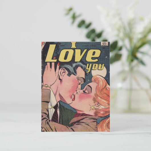 Carte Postale Comic Book Redhead Love (Debout devant)