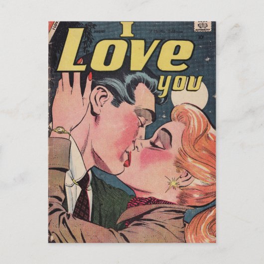 Carte Postale Comic Book Redhead Love (Devant)