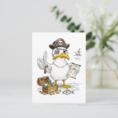 Carte Postale Comic Pirate Bird Treasure Hunt (Debout devant)