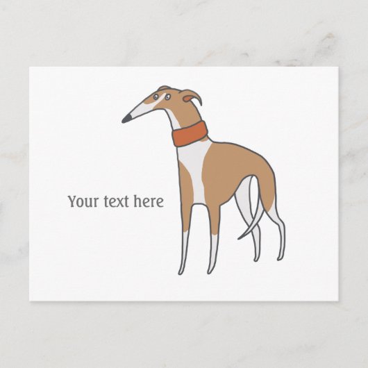 Carte Postale Comic Whippet Chien personnalisable (Devant)