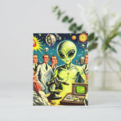 Carte Postale Comics de science-fiction Alien vintage (Debout devant)