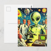 Carte Postale Comics de science-fiction Alien vintage (Devant / Derrière)
