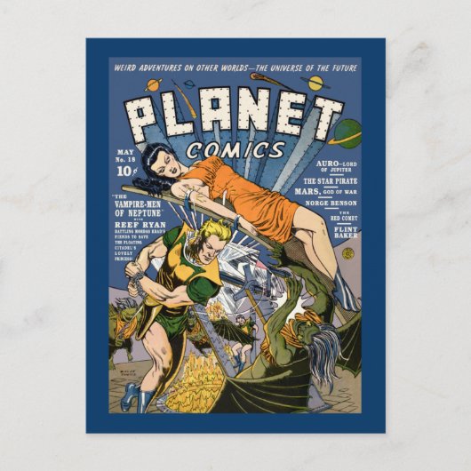 Carte Postale Comics Planètes (Devant)
