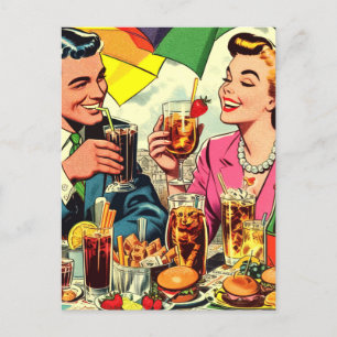 Carte Postale Comics Retro Couple Dracks