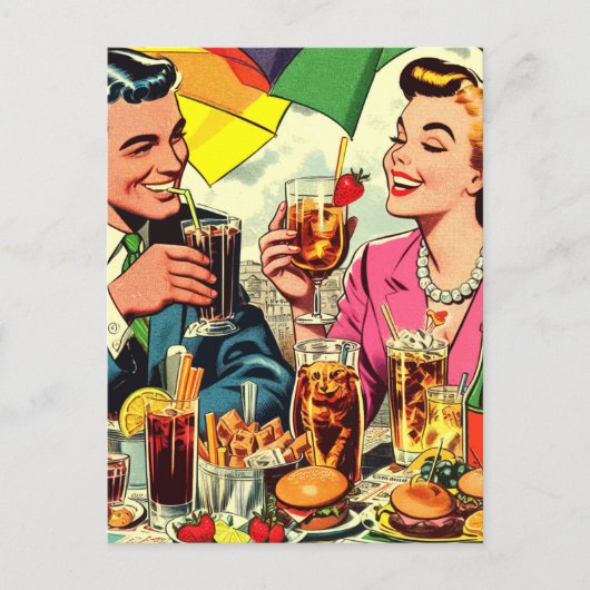 Carte Postale Comics Retro Couple Dracks (Devant)