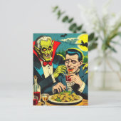 Carte Postale Comics Vampire d'horreur vintage (Debout devant)
