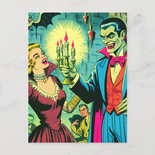 Carte Postale Comics vintages Vampire Horror (Devant)