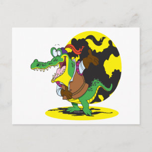 Carte Postale comique acteur agissant alligator personnage de de