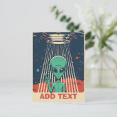 Carte postale comique d'extraterrestre, modifier l (Debout devant)