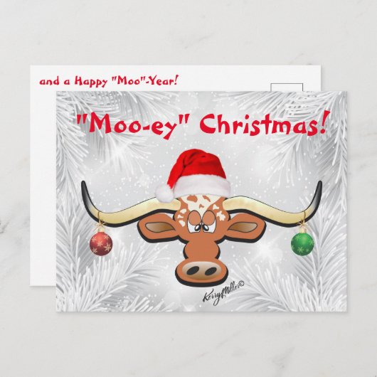 Carte postale Comique Longhorn Steer (Devant / Derrière)