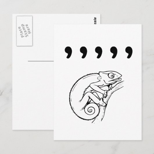 Carte Postale Comma Chameleon (Devant / Derrière)
