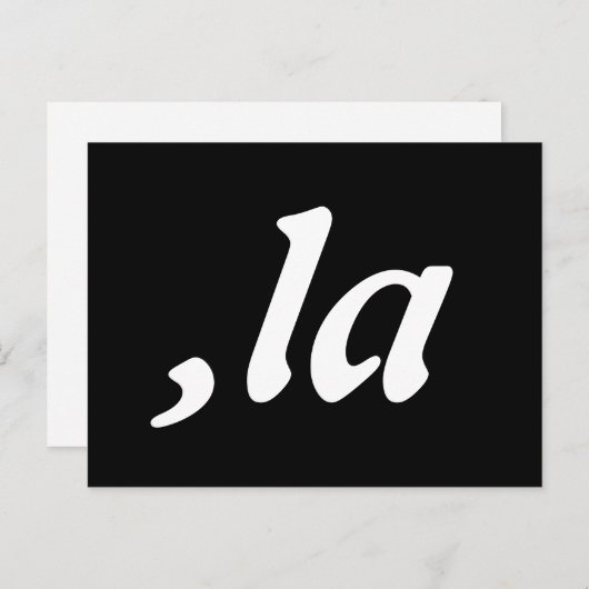 Carte Postale Comma La Kamala Harris - Conception de texte custo (Devant / Derrière)