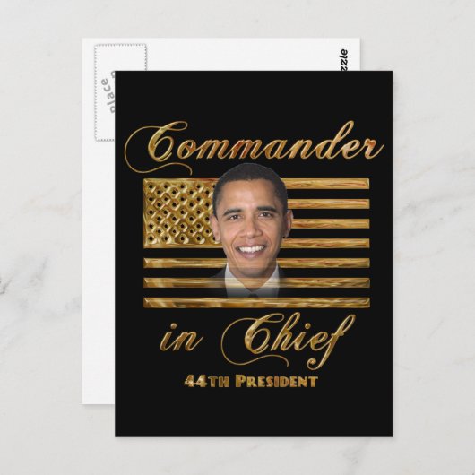 Carte Postale Commandant en chef, Barack Obama (Devant / Derrière)