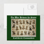 Carte Postale Commandants confédérés (Devant / Derrière)