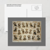 Carte Postale Commandants confédérés 1861-1865 (Devant / Derrière)