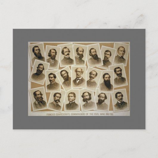 Carte Postale Commandants confédérés 1861-1865 (Devant)