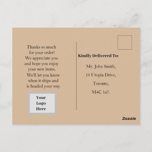 Carte Postale Commande de Noël  (Dos)