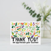 Carte Postale Commande MERCI Épicerie Fruits Légumes QR personna (Debout devant)