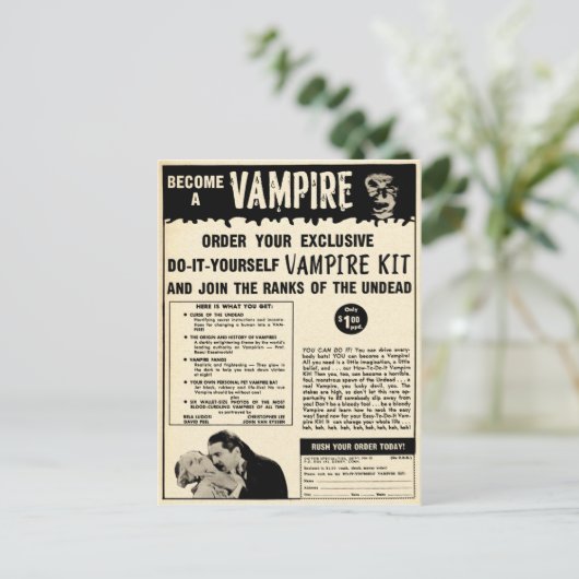 Carte Postale Commande vintage Vampire (Debout devant)