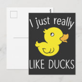 Carte Postale Comme Canards Drôle Amoureux Canard (Devant / Derrière)