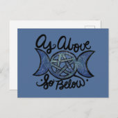 Carte Postale Comme Ci-Dessous Triple Moon Wiccan Art (Devant / Derrière)