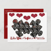Carte Postale Comme deux pièces d'un puzzle (Devant / Derrière)