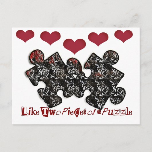 Carte Postale Comme deux pièces d'un puzzle (Devant)