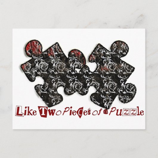 Carte Postale Comme deux pièces d'un puzzle (Devant)