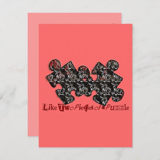 Carte Postale Comme deux pièces d'un puzzle (Devant / Derrière)