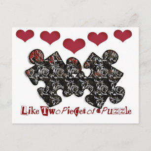 Carte Postale Comme Deux Pièces d'une Puzzle