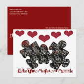 Carte Postale Comme Deux Pièces d'une Puzzle (Devant / Derrière)