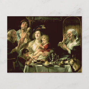 Carte Postale Comme le Vieux chant, le Jeune Tuyau, 1638