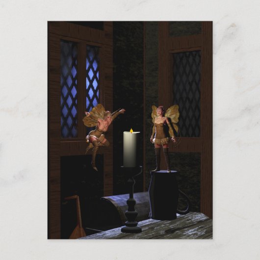 Carte Postale Comme un papillon de nuit à un art féerique de fla (Devant)