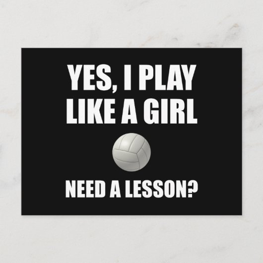 Carte Postale Comme Une Fille Volleyball (Devant)