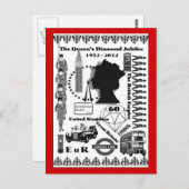 Carte postale commémorative Queens Diamond Jubilee (Devant / Derrière)