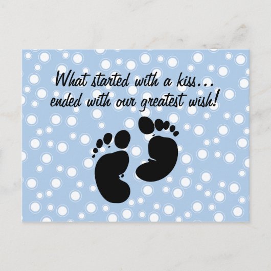 Carte Postale Commencé Par Un Baiser Bleu Bouton Personnalisé (Devant)