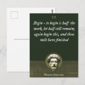 Carte Postale Commencer - commencer est la moitié du travail, et (Devant / Derrière)