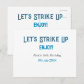 Carte Postale Commençons bleu gris joyeux 10 anniversaire nom (Devant / Derrière)