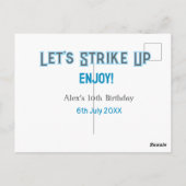 Carte Postale Commençons bleu gris joyeux 10 anniversaire nom (Dos)