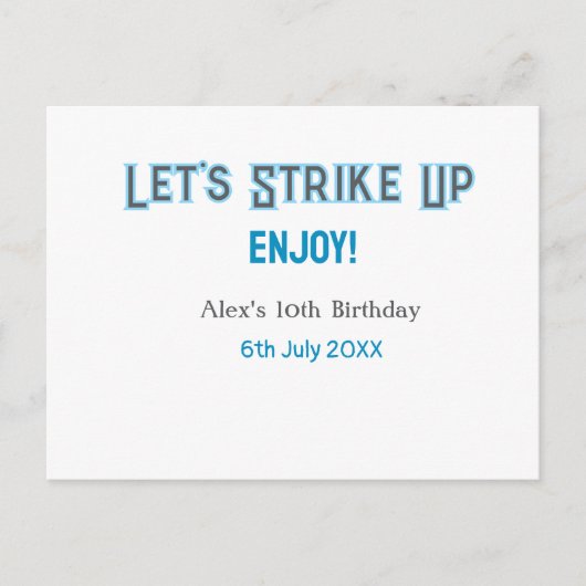 Carte Postale Commençons bleu gris joyeux 10 anniversaire nom (Devant)