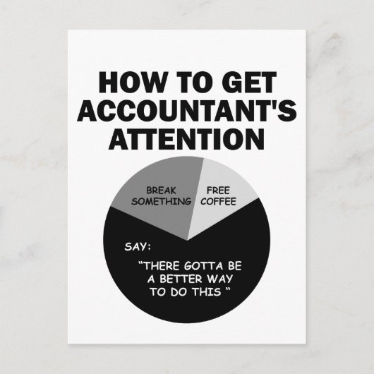 Carte Postale Comment attirer l'attention du comptable Rompre qu (Devant)