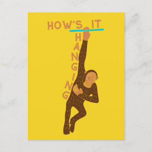 Carte Postale Comment ça va accrocher le mignon singe graphique