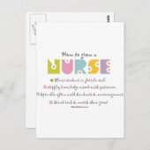 Carte Postale Comment cultiver une infirmière (Devant / Derrière)