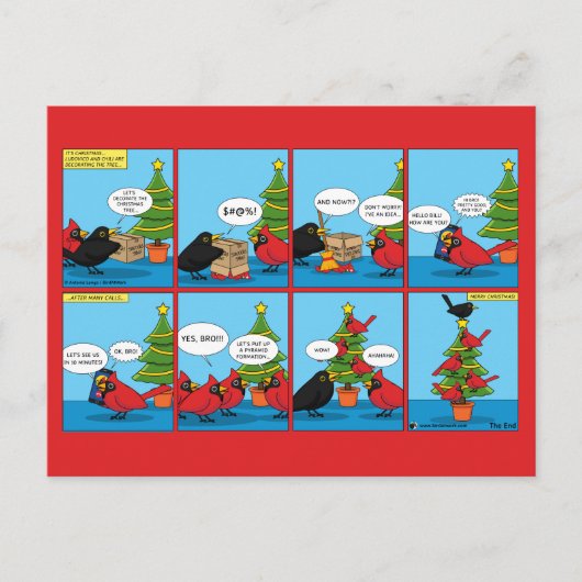 Carte Postale Comment décorer une bande dessinée d'arbre de Noël (Devant)