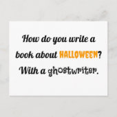 Carte Postale Comment écrivez-vous un livre sur Halloween ? Avec (Devant)