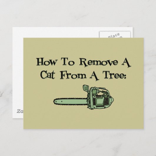 Carte Postale Comment enlever un chat d'un arbre (Devant / Derrière)